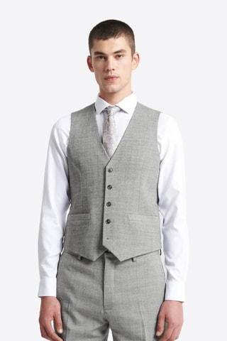 Chaleco de traje de lana - Gris jaspeado