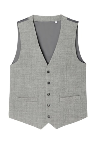 Chaleco de traje de lana - Gris jaspeado