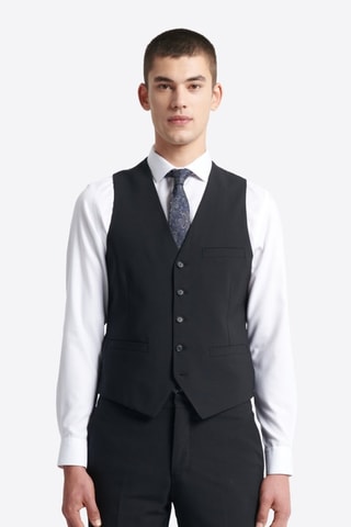 Chaleco de traje de lana - Negro