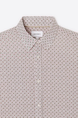 Camisa slim fit - Blanco y naranja oscuro