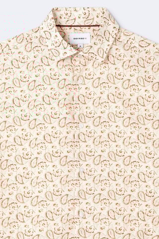 Camisa slim fit - Blanco y naranja