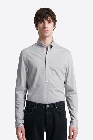 Camisa slim fit - Gris claro