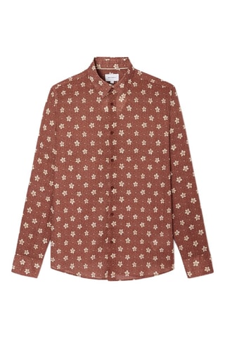 Camisa slim - Vermelho-tijolo