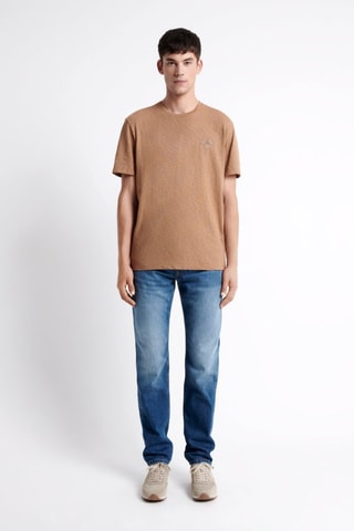 Camiseta slim fit - Marrón jaspeado