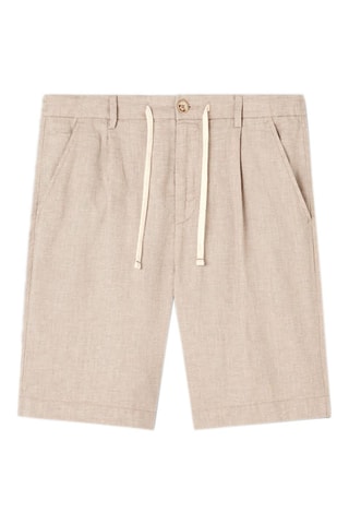 Bermudas regular fit de lino - Beige