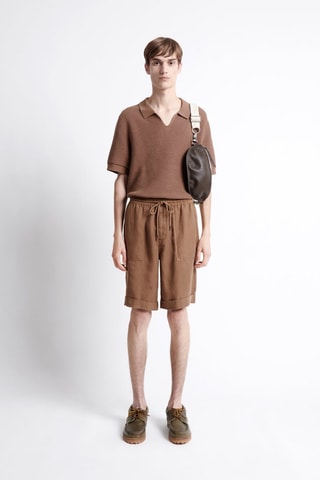 Bermudas de lino - Marrón