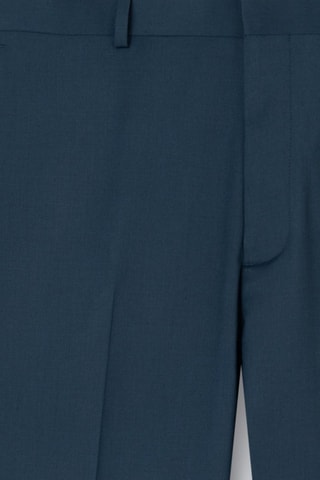 Pantalón regular fit de traje de lana - Azul pato