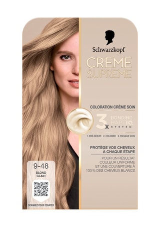 3 x Coloration crème soin Crème Suprême Schwarzkopf - 9-48 Blond Clair