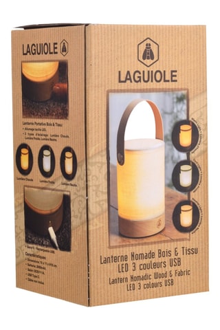 Draagbare Rubberhouten Ledlantaarn - Bruin