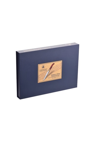 6 Roestvrijstalen en Pakkahouten Tafelmessen - 25 cm