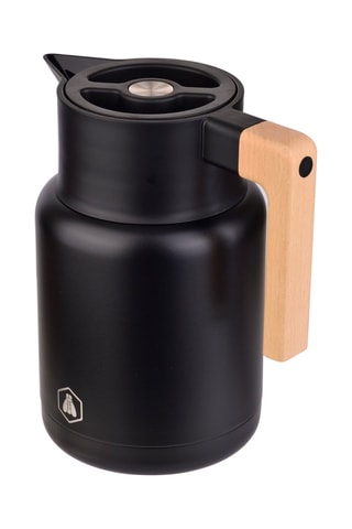 Roestvrijstalen en Beukenhouten Thermos - 1,2 l