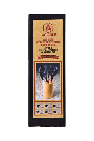 6-Delige Houten Keukengereiset met Pot