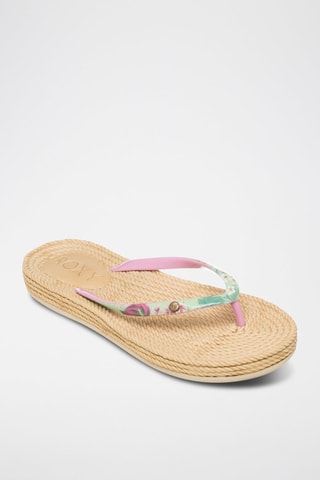 Tongs - Vert d'eau et rose - Roxy