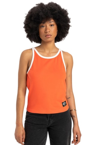 Débardeur en coton biologique - Orange et blanc - Quiksilver