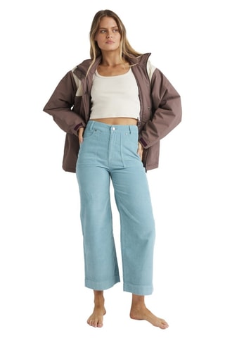 Pantalon 7/8 en velours et coton biologique taille haute - Bleu clair - Billabong