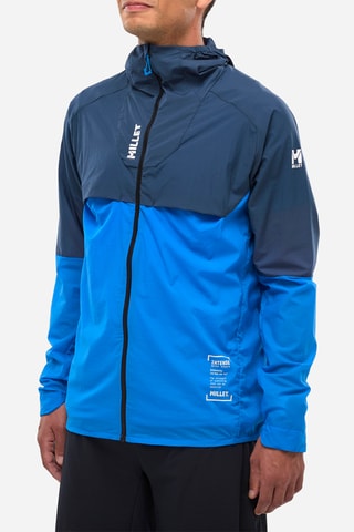Coupe-vent de trail à capuche  Intense - Bleu - Millet