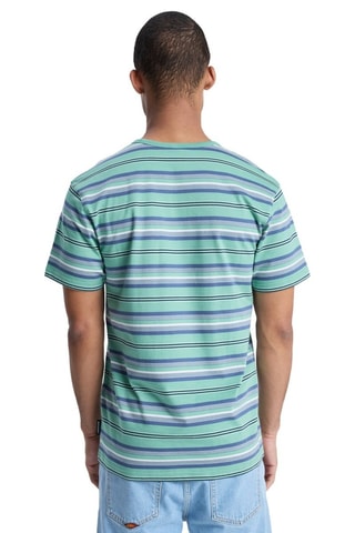 T-shirt en coton biologique - Vert clair et bleu cobalt - Quiksilver