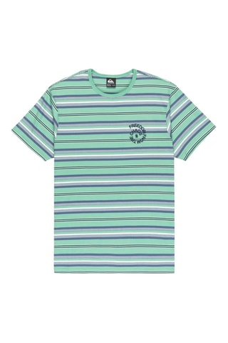 T-shirt en coton biologique - Vert clair et bleu cobalt - Quiksilver