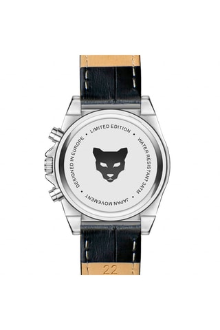 Reloj de cuarzo de piel Mykonos - Plateado y negro