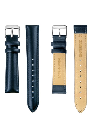 Reloj de cuarzo de piel Valletta - Azul y negro