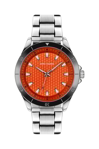 Reloj de cuarzo de acero San - Plateado y negro