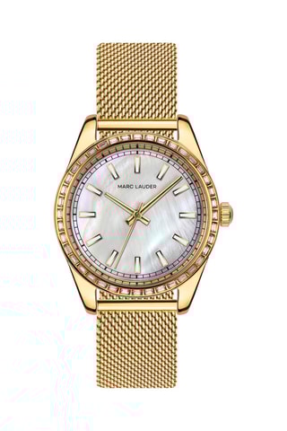 Reloj de cuarzo de acero y nácar Tirana