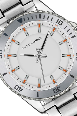 Reloj de cuarzo de acero Oslo - Plateado y blanco