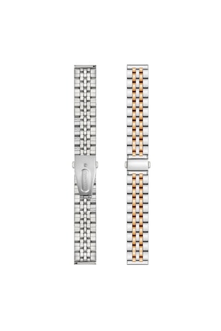 Reloj de cuarzo de acero St - Rosa dorado y plateado 