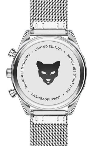 Reloj de cuarzo de acero Lisbon - Taquímetro y cronógrafo - Plateado y negro