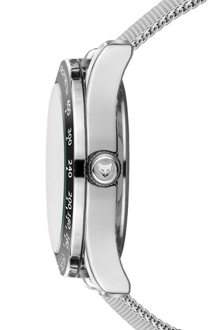 Reloj de cuarzo de acero Lisbon - Taquímetro y cronógrafo - Plateado y negro