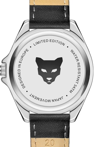 Reloj de cuarzo de piel Istambul - Plateado y negro