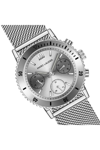 Reloj de cuarzo de acero Prague - Plateado