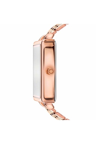 Reloj de cuarzo de acero - Rosa dorado y negro