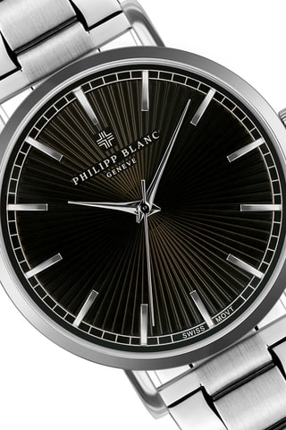 Estuche reloj de cuarzo de acero y pulsera abierta  