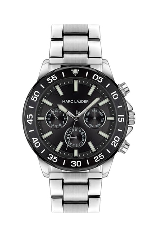 Reloj de cuarzo de acero Avignon - Plateado y negro