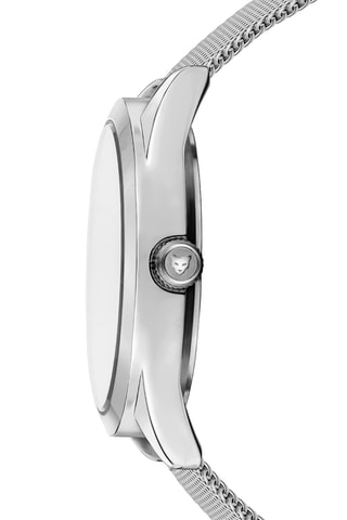 Reloj de cuarzo de acero y circones Geneva - Plateado