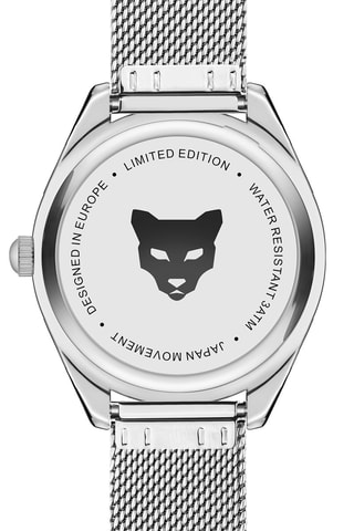 Reloj de cuarzo de acero y circones Geneva - Plateado