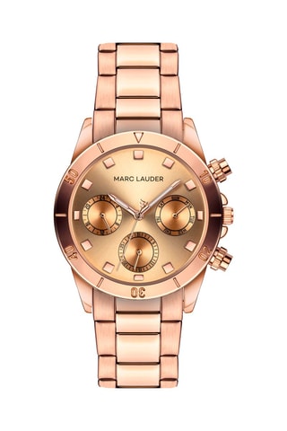 Reloj de cuarzo de acero inoxidable Valencia - Rosa dorado