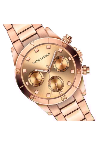 Reloj de cuarzo de acero inoxidable Valencia - Rosa dorado