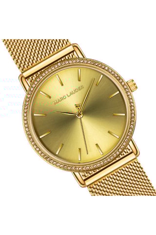 Reloj de cuarzo de acero Marbella - Dorado 