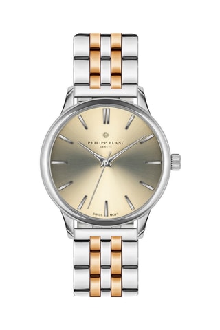 Reloj de cuarzo de acero - Plateado y dorado