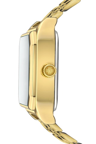 Reloj de cuarzo de piel, chapado en ion de plata y diamante Olympe