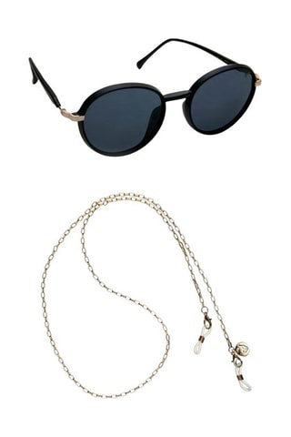 Gafas de sol polarizadas y cadena unisex - Categoría 3 - Negro