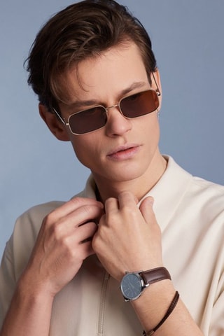 Gafas de sol polarizadas unisex Old School - Categoría 3 - Marrón y dorado