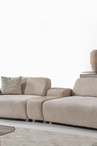 Canapé en charme - Beige - 4 places - En tissu bouclette