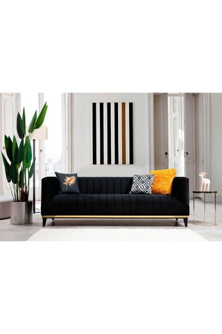 Canapé Bellino - Noir - 3 places