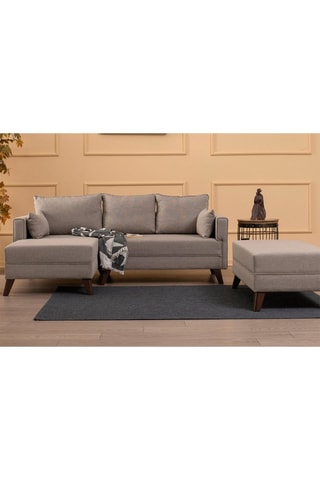 Canapé d'angle gauche convertible Bella Corner Taupe