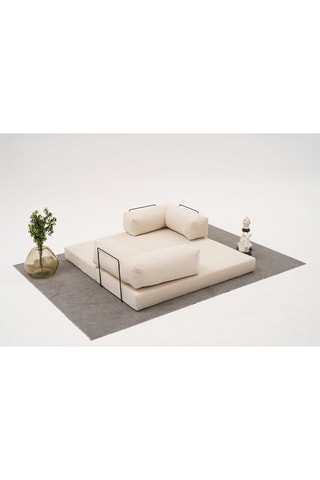 Canapé modulable convertible Comfort - Ecru - 3 places - En tissu chenille