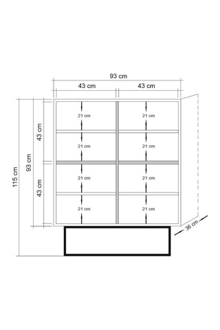 Meuble de rangement 4 portes - 93 x 36 x 115 cm