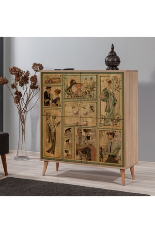 Meuble de rangement 4 portes  - 95 x 111 x 36 cm